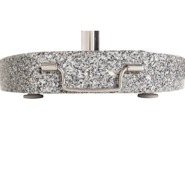 Runder Granit-Schirmständer 40 kg – Mobiler Luxus in Marmor-Optik