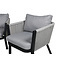 Lounge-Set Virya Schwarz – Moderne Outdoor-Lounge aus Aluminium und Glas, 150 × 77 × 72 cm, wetterfest
