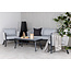 Lounge-Set Virya Schwarz – Moderne Outdoor-Lounge aus Aluminium und Glas, 150 × 77 × 72 cm, wetterfest