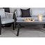 Lounge-Set Virya Schwarz – Moderne Outdoor-Lounge aus Aluminium und Glas, 150 × 77 × 72 cm, wetterfest