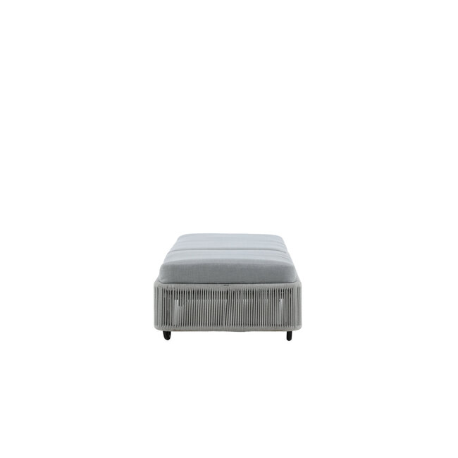 Gartenliege Virya Grau – Komfortable Sonnenliege aus Seilgeflecht und Aluminium, 75 × 205 × 32 cm, wetterfest