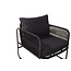 Lounge-Set Utah Schwarz – Moderne Outdoor-Lounge aus Polyester-Seilgeflecht und Stahl, 127 × 76 × 77 cm, wetterfest