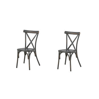 Venture Home 2er Set Gartenstuhl Tablas Dunkelgrau – Aluminium Outdoor-Stuhl