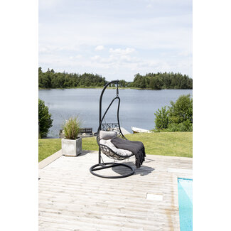 Venture Home Gartenliege Vide Schwarz – Polyrattan Outdoor-Sonnenliege