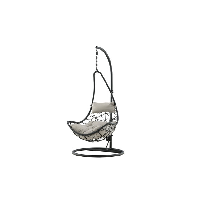 Gartenliege Vide Schwarz – Komfortable Outdoor-Sonnenliege aus Polyrattan und Schaumstoff, 95 × 196 cm, wetterfest
