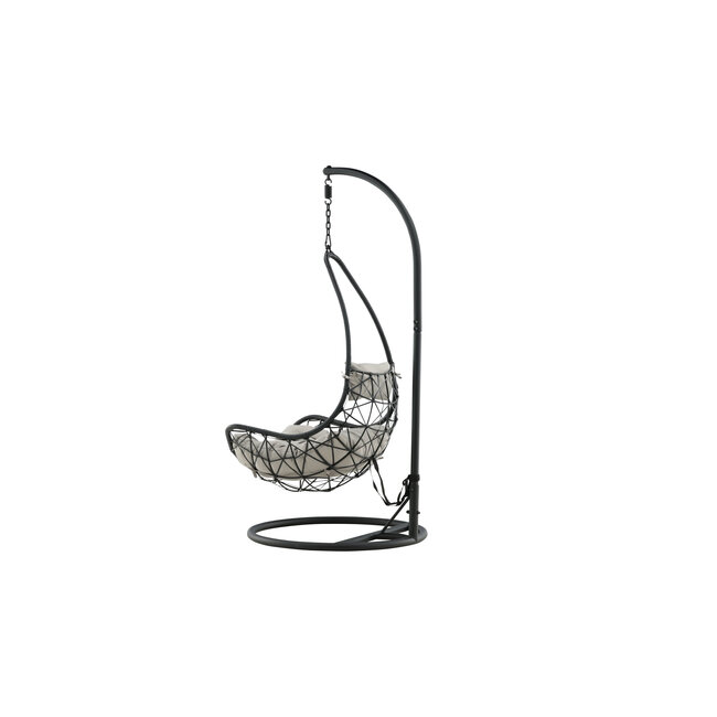 Gartenliege Vide Schwarz – Komfortable Outdoor-Sonnenliege aus Polyrattan und Schaumstoff, 95 × 196 cm, wetterfest