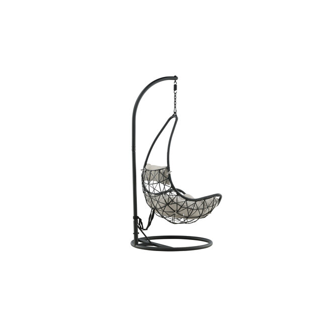 Gartenliege Vide Schwarz – Komfortable Outdoor-Sonnenliege aus Polyrattan und Schaumstoff, 95 × 196 cm, wetterfest