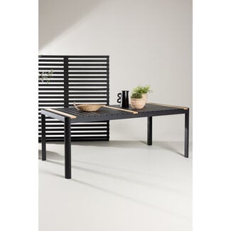 Venture Home Gartentisch Togo Schwarz XL – Aluminium und Teakholz 200 cm