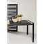 Gartentisch Togo Schwarz XL – Großer Outdoor-Tisch aus Aluminium und Teakholz, 100 × 200 × 75 cm, wetterfest