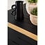 Gartentisch Togo Schwarz XL – Großer Outdoor-Tisch aus Aluminium und Teakholz, 100 × 200 × 75 cm, wetterfest