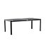 Gartentisch Togo Schwarz XL – Großer Outdoor-Tisch aus Aluminium und Teakholz, 100 × 200 × 75 cm, wetterfest