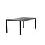 Gartentisch Togo Schwarz XL – Großer Outdoor-Tisch aus Aluminium und Teakholz, 100 × 200 × 75 cm, wetterfest