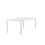 Gartentisch Togo Weiß XL – Großer Outdoor-Tisch aus Aluminium und Teakholz, 100 × 200 × 75 cm, wetterfest