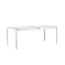 Gartentisch Togo Weiß XL – Großer Outdoor-Tisch aus Aluminium und Teakholz, 100 × 200 × 75 cm, wetterfest