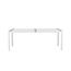 Gartentisch Togo Weiß XL – Großer Outdoor-Tisch aus Aluminium und Teakholz, 100 × 200 × 75 cm, wetterfest