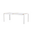 Gartentisch Togo Weiß XL – Großer Outdoor-Tisch aus Aluminium und Teakholz, 100 × 200 × 75 cm, wetterfest