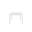 Gartentisch Togo Weiß XL – Großer Outdoor-Tisch aus Aluminium und Teakholz, 100 × 200 × 75 cm, wetterfest