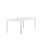 Gartentisch Togo Weiß XL – Großer Outdoor-Tisch aus Aluminium und Teakholz, 100 × 200 × 75 cm, wetterfest