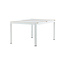 Gartentisch Togo Weiß – Hochwertiger Outdoor-Tisch aus Aluminium und Teakholz, 90 × 150 × 75 cm, wetterfest