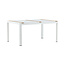 Gartentisch Togo Weiß – Hochwertiger Outdoor-Tisch aus Aluminium und Teakholz, 90 × 150 × 75 cm, wetterfest