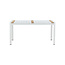 Gartentisch Togo Weiß – Hochwertiger Outdoor-Tisch aus Aluminium und Teakholz, 90 × 150 × 75 cm, wetterfest