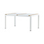 Gartentisch Togo Weiß – Hochwertiger Outdoor-Tisch aus Aluminium und Teakholz, 90 × 150 × 75 cm, wetterfest