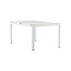 Gartentisch Togo Weiß – Hochwertiger Outdoor-Tisch aus Aluminium und Teakholz, 90 × 150 × 75 cm, wetterfest