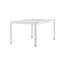 Gartentisch Togo Weiß – Hochwertiger Outdoor-Tisch aus Aluminium und Teakholz, 90 × 150 × 75 cm, wetterfest