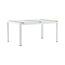 Gartentisch Togo Weiß – Hochwertiger Outdoor-Tisch aus Aluminium und Teakholz, 90 × 150 × 75 cm, wetterfest