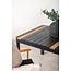 Gartentisch Togo Schwarz – Hochwertiger Outdoor-Tisch aus Aluminium und Teakholz, 90 × 150 × 75 cm, wetterfest