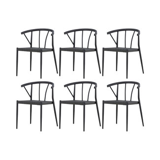 Venture Home 6er Set Gartenstuhl Stina Schwarz – Bequemer Sitzkomfort für draußen