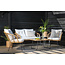 Lounge-Set Viga Natur – 4-tlg. Sofagruppe mit 2-Sitzer, 2 Sesseln und Glascouchtisch für Terrasse und Wintergarten