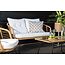 Lounge-Set Viga Natur – 4-tlg. Sofagruppe mit 2-Sitzer, 2 Sesseln und Glascouchtisch für Terrasse und Wintergarten