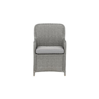 Venture Home 2er-Set Gartensessel Wembley Grau – Outdoor-Armsessel mit Kissen aus Kunstrotting & Stahl für Terrasse