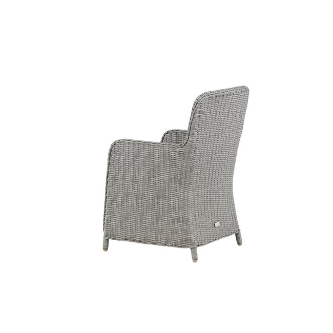 2er-Set Gartensessel Wembley Grau – Outdoor-Armsessel mit Kissen aus Kunstrotting und Stahl für Terrasse