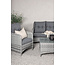 Lounge-Set Vikelund Grau – Rattansofa-Gruppe mit 3-Sitzer, 2 Sesseln & Glastisch für Terrasse & Garten
