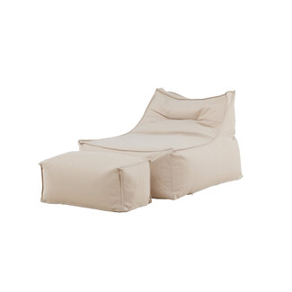 Venture Home Loungesessel Redang Beige mit Hocker – Wetterfester Outdoor-Relaxsessel aus Olefin