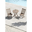 Café-Set Kenya Whitewash – Runder Teak-Tisch Ø70 cm & 2 Stühle für Balkon & Garten