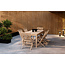 Essgruppe Kenya Whitewash – Massivteak-Set mit Tisch & 6 Stühlen für Garten & Terrasse
