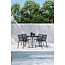 San Vito & Peking Dining Set Schwarz – Moderner Outdoor-Esstisch mit 4 Stapelstühlen