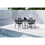 San Vito & Peking Dining Set Schwarz – Moderner Outdoor-Esstisch mit 4 Stapelstühlen