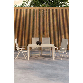 Venture Home Essgruppe Mirko & Levanzo Beige – Outdoor-Dining-Set mit 4 Stühlen