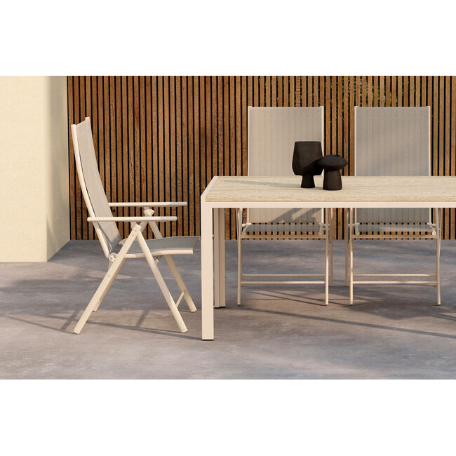 Essgruppe Mirko und Levanzo Beige – Outdoor-Dining-Set mit 4 Stühlen