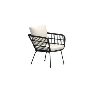 Venture Home Lounge-Sessel Isola Schwarz/Beige – Moderner Outdoor-Sessel für Balkon & Terrasse