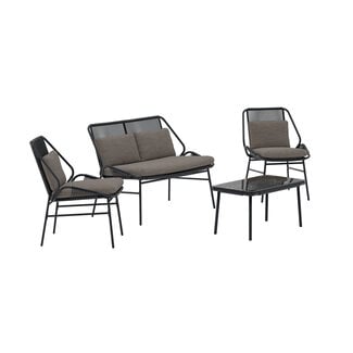 Venture Home Zakynthos Sofa Set Schwarz – Moderne Outdoor-Lounge mit Sofa, Sesseln & Tisch