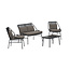 Zakynthos Sofa Set Schwarz – Moderne Outdoor-Lounge mit Sofa, Sesseln & Tisch