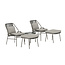 Zakynthos Lounge Set Braun – Stilvolle Outdoor-Lounge mit 2 Sesseln, Hockern & Glastisch