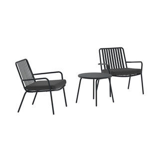 Venture Home Mykonos Lounge Set Schwarz – Modernes Balkon- & Garten-Set mit 2 Sesseln