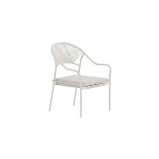 Venture Home Gartenstuhl Paros Beige – Geflecht und Sitzkissen