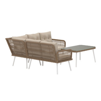 Venture Home Lounge-Set Ibiza Corner Natur/Beige – Rattan-Ecksofa für Terrasse & Garten